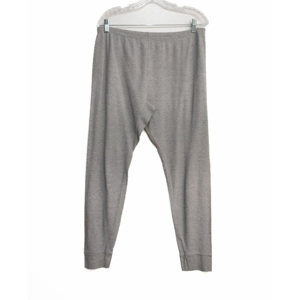 Gray Ribbed Mens Lounge Pants With Elastic Waist